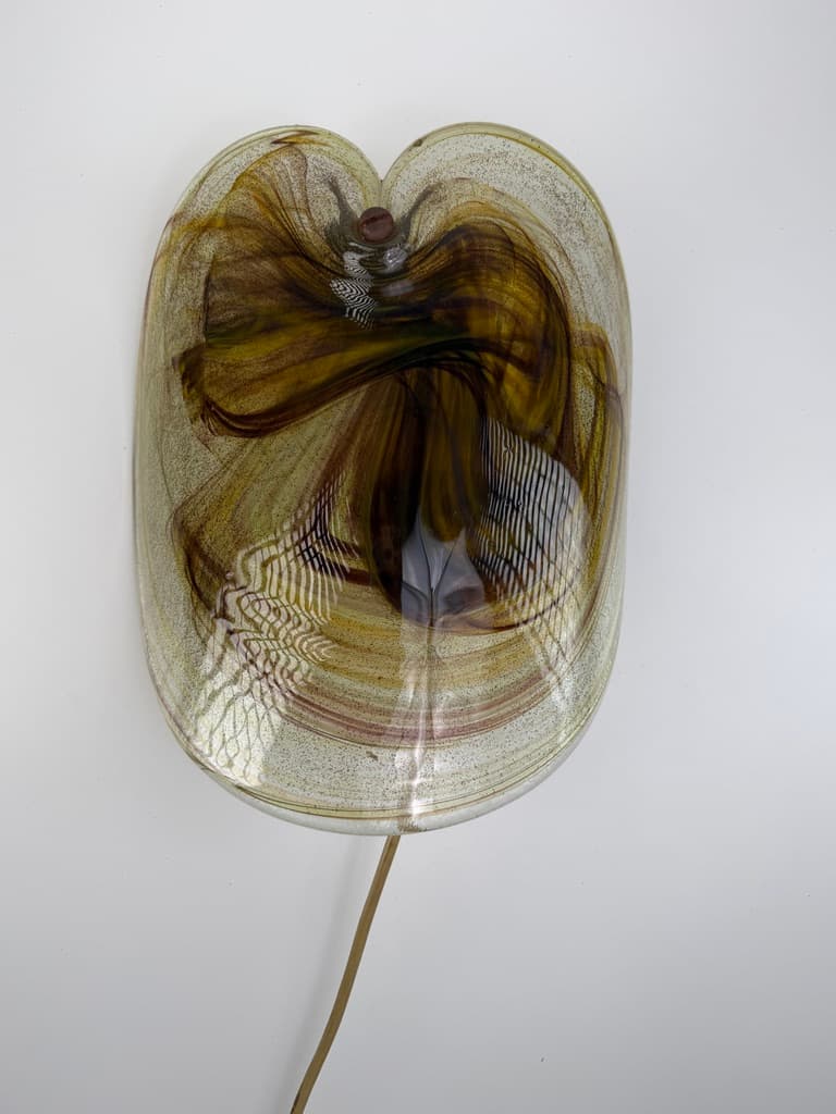 Wall lamp Glassplattelampet, amber glass, by P. Lütken, Holmegaard, Denmark, 1970s. - 364657