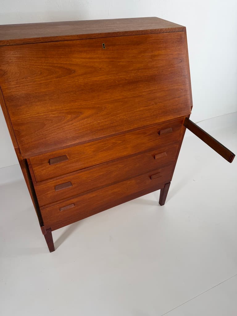 Secretary desk, brown teak, Denmark, 1960s. - 364733