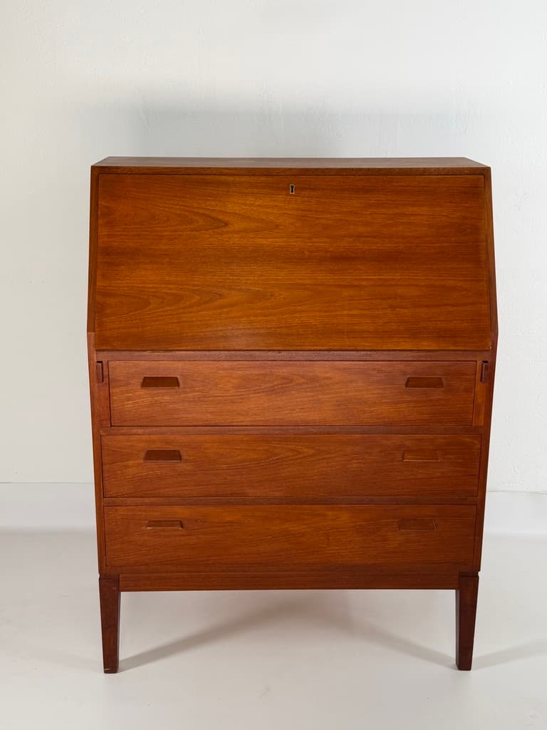 Secretary desk, brown teak, Denmark, 1960s. - 364730