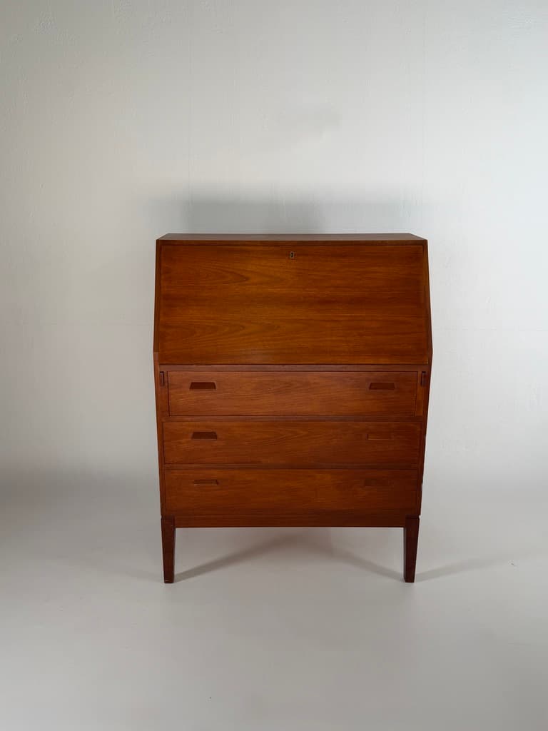 Secretary desk, brown teak, Denmark, 1960s. - 364727
