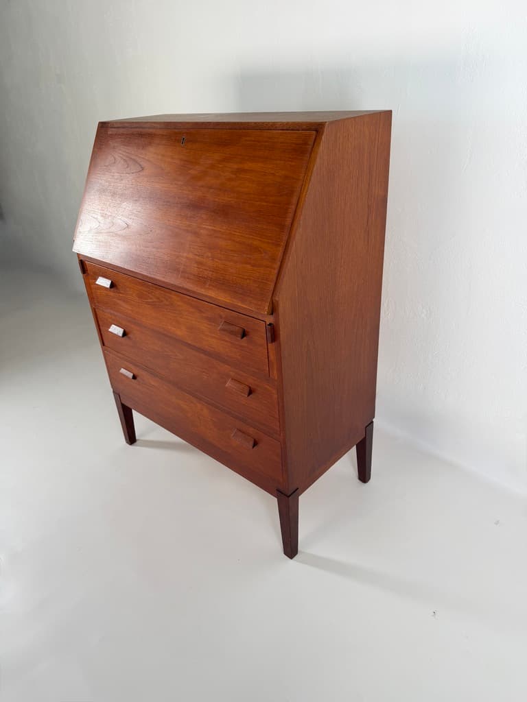 Secretary desk, brown teak, Denmark, 1960s. - 364731