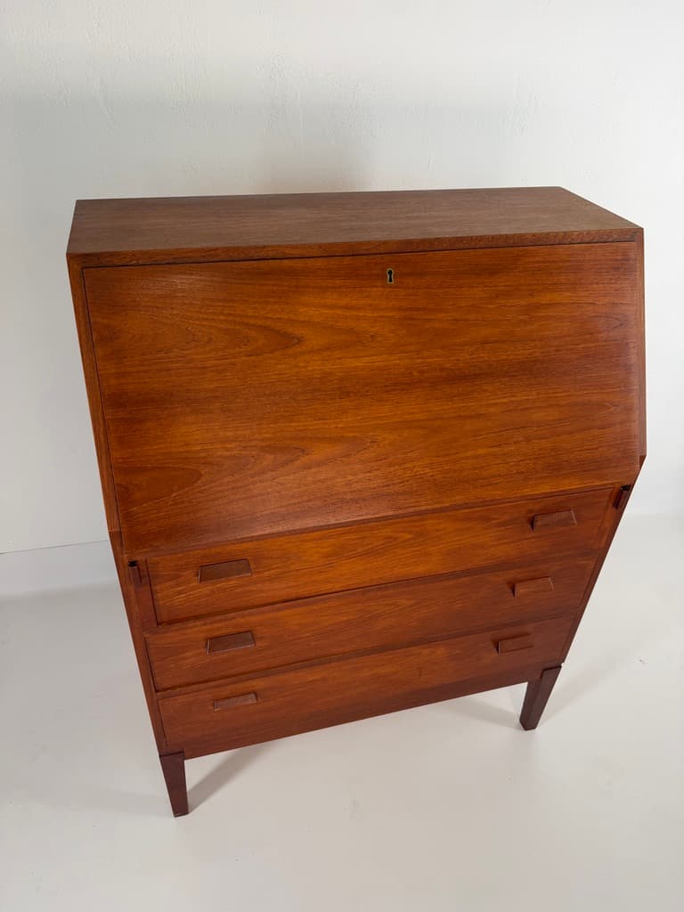 Secretary desk, brown teak, Denmark, 1960s. - 364728