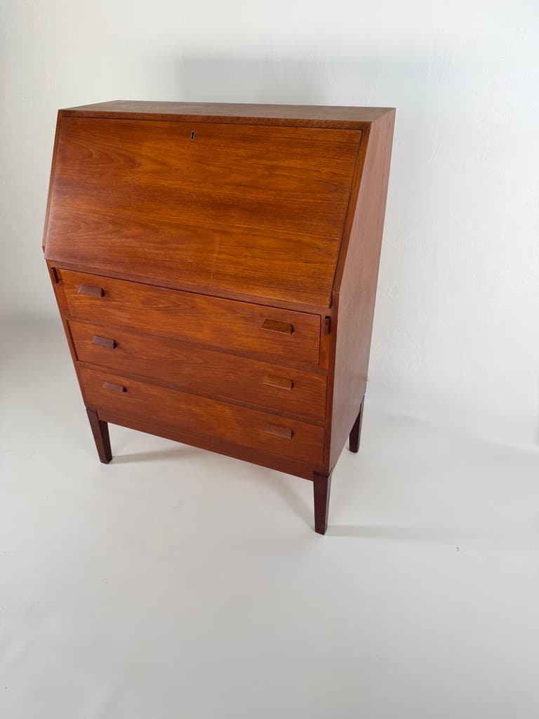 Secretary desk, brown teak, Denmark, 1960s. - 364734