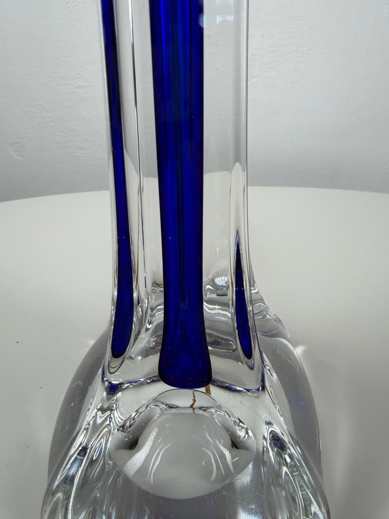 Table lamp, clear glass, blue glass, Sweden, 1950s. - 364750