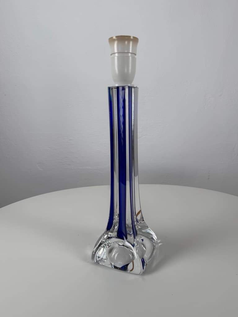 Table lamp, clear glass, blue glass, Sweden, 1950s. - 364746