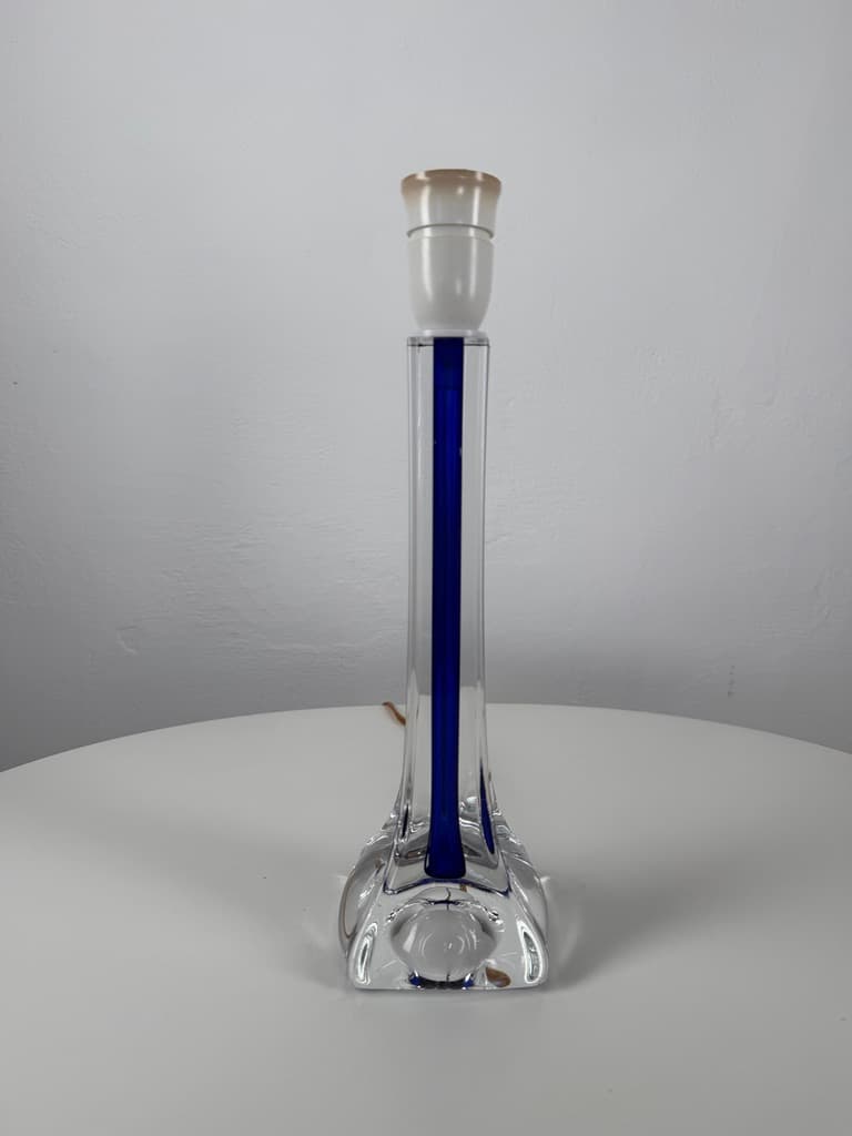 Table lamp, clear glass, blue glass, Sweden, 1950s. - 364745