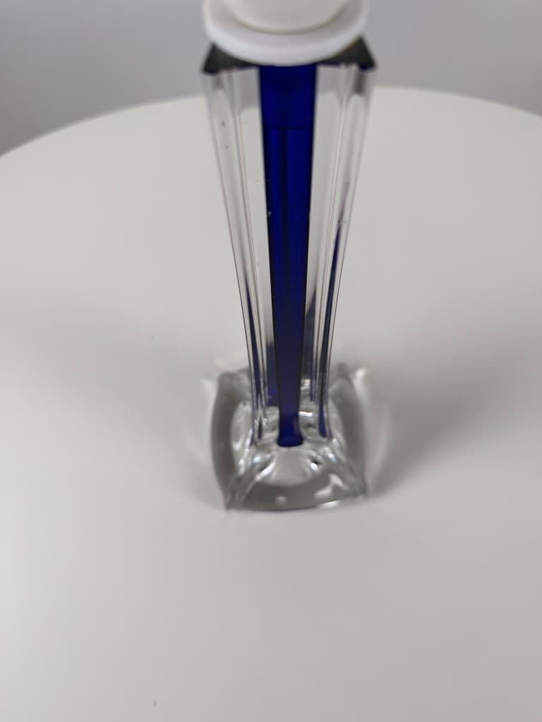 Table lamp, clear glass, blue glass, Sweden, 1950s. - 364744