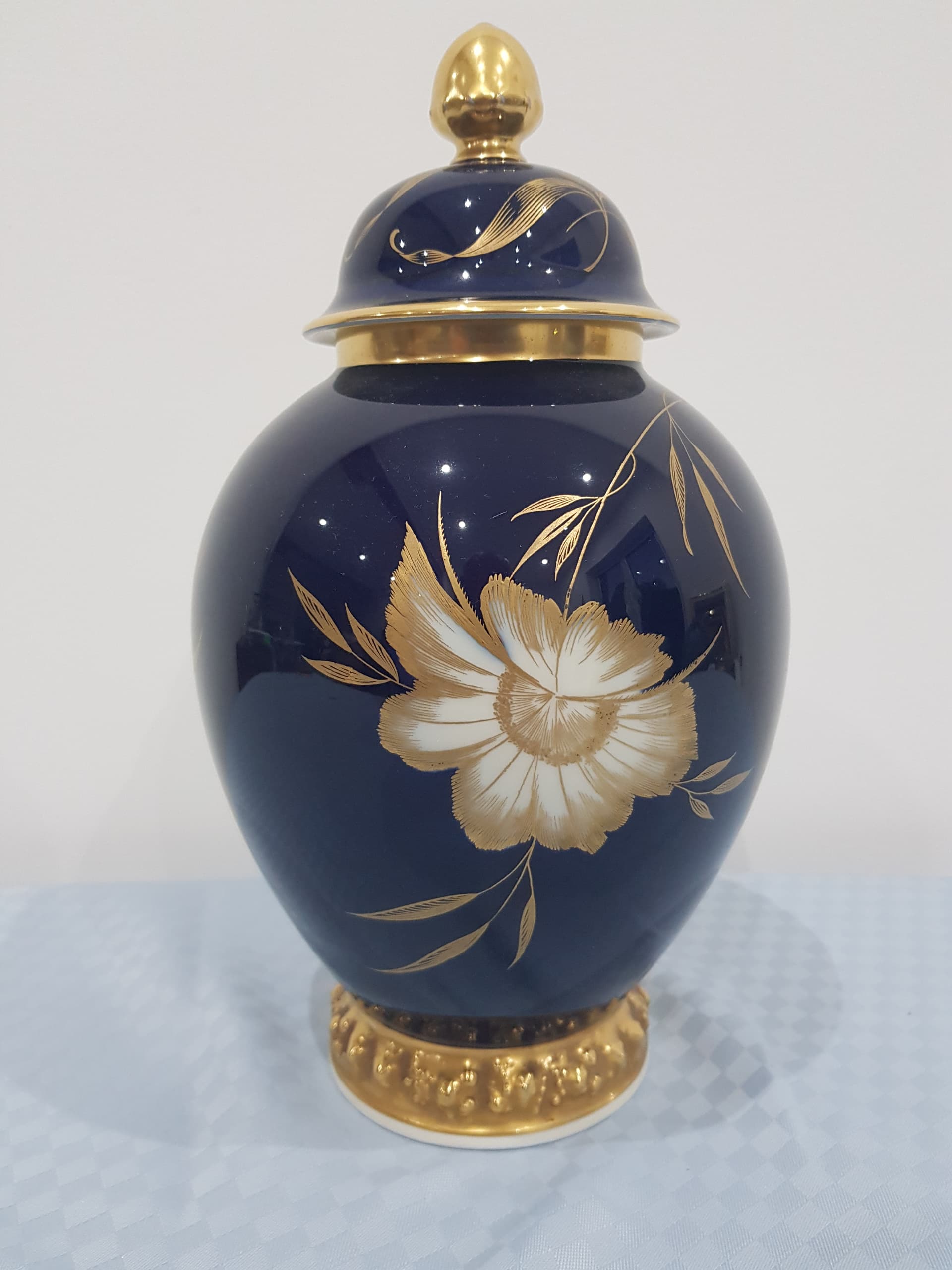 Amphora Maria, cobalt, porcelain, gilt, by P. Rosenthal, Germany, 1940s - 364995