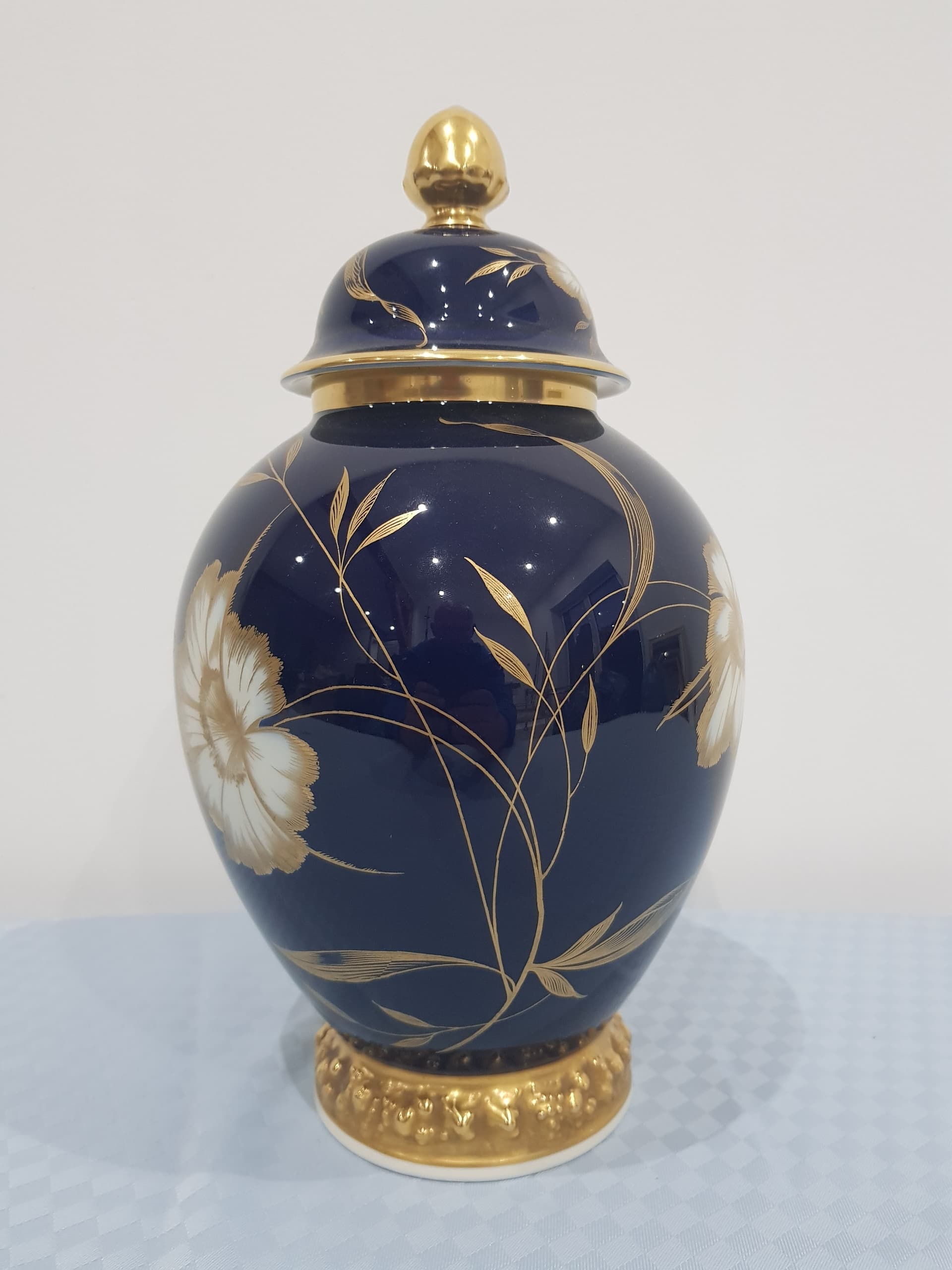 Amphora Maria, cobalt, porcelain, gilt, by P. Rosenthal, Germany, 1940s - 365002
