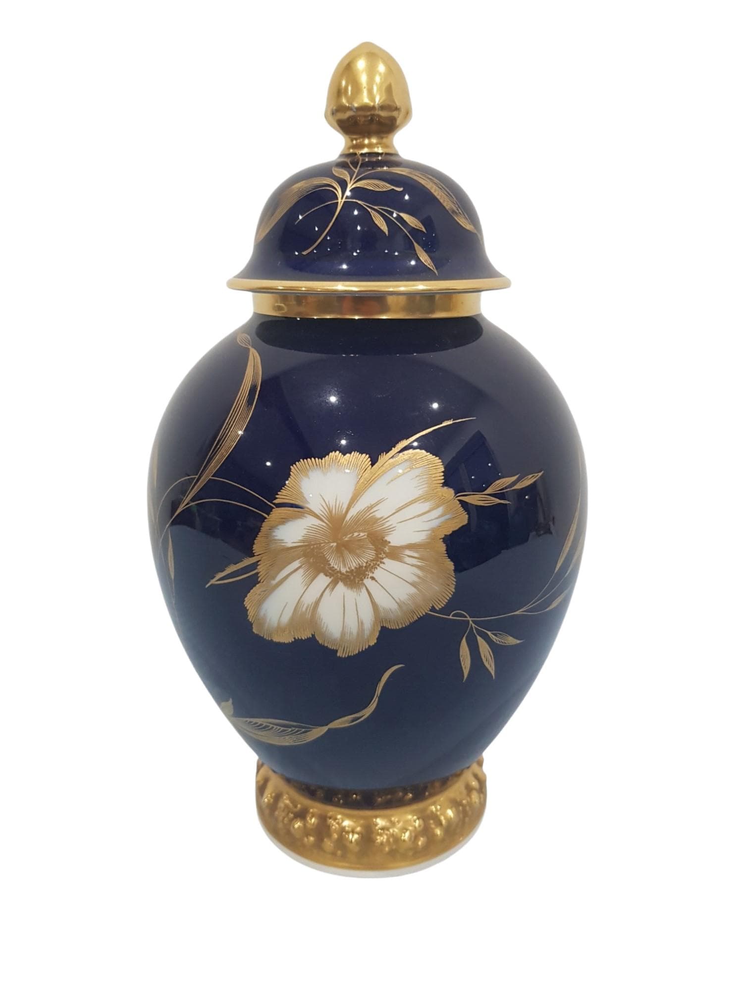 Amphora Maria, cobalt, porcelain, gilt, by P. Rosenthal, Germany, 1940s