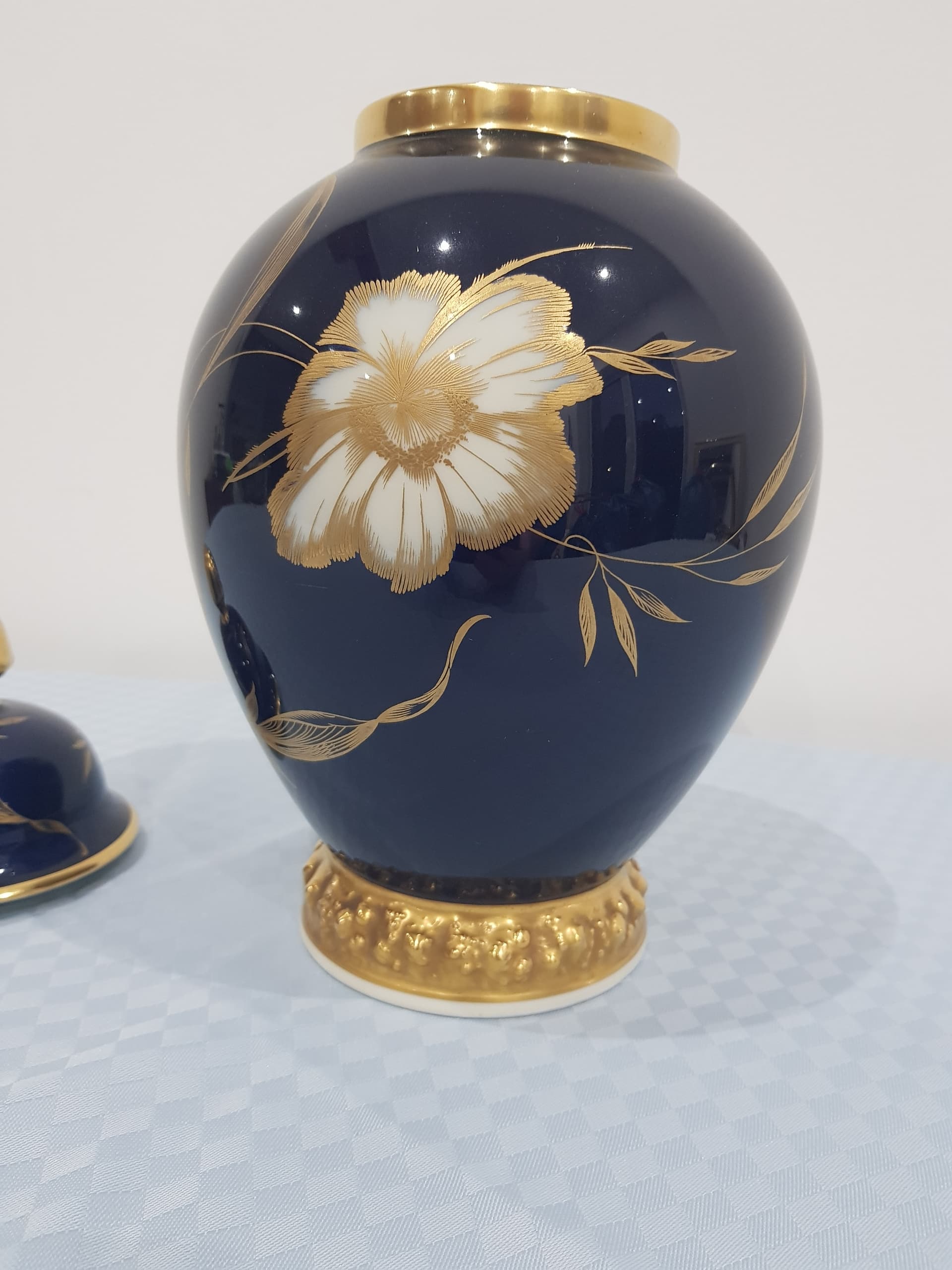 Amphora Maria, cobalt, porcelain, gilt, by P. Rosenthal, Germany, 1940s - 364993