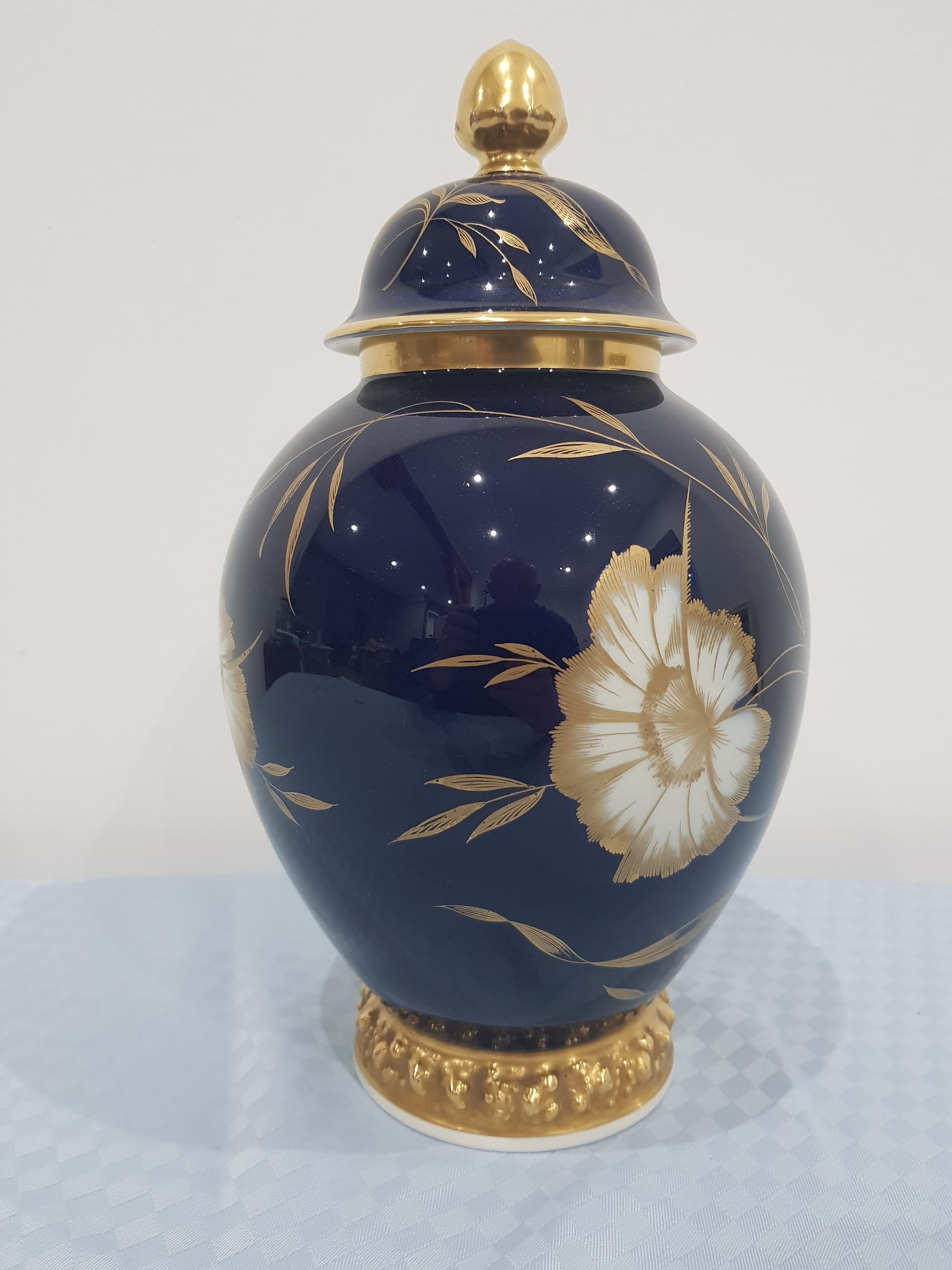 Amphora Maria, cobalt, porcelain, gilt, by P. Rosenthal, Germany, 1940s - 364997