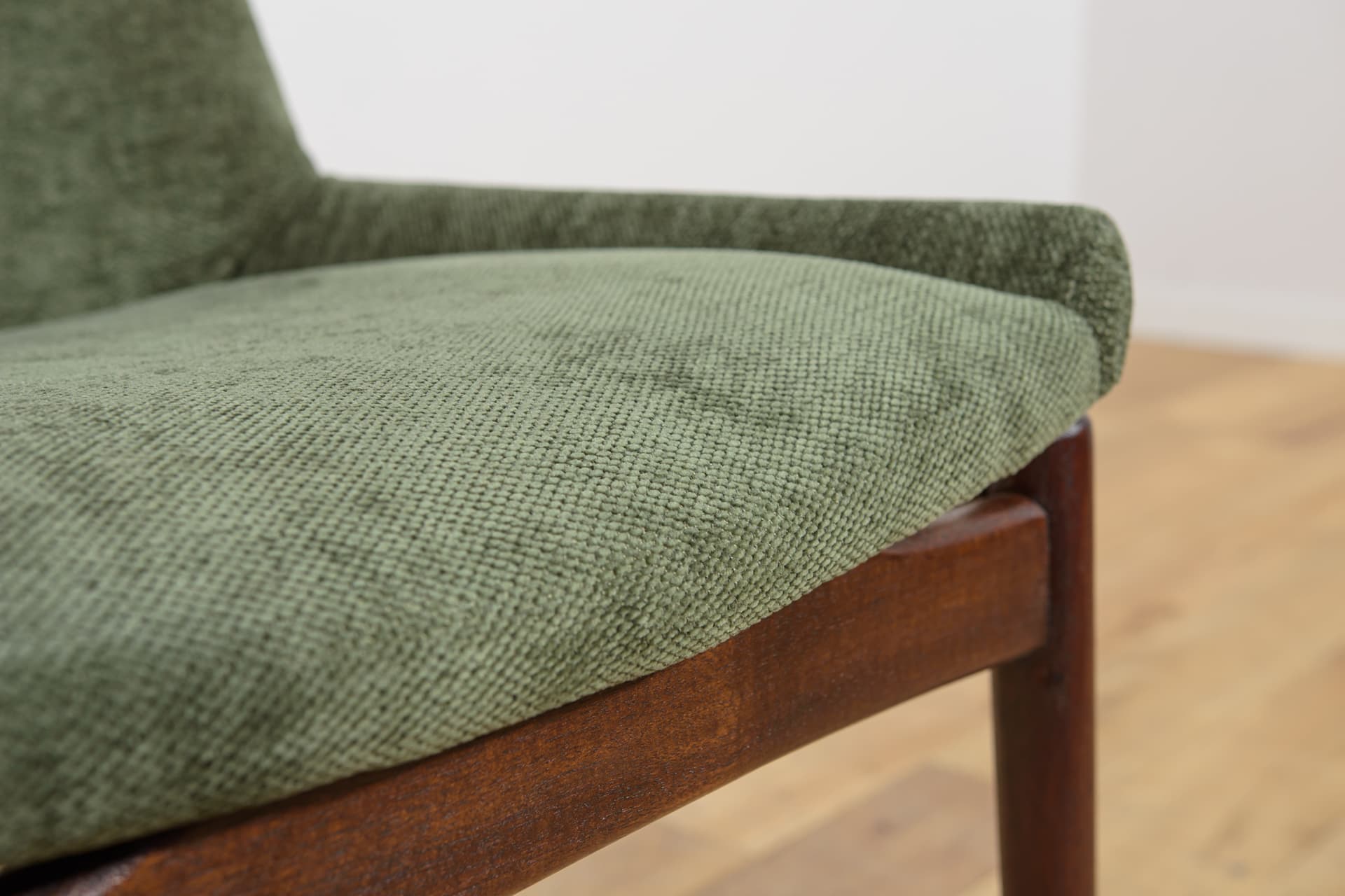 set of six chairs Hamilton, green fabric, brown teak, by R. Heritage, for Archie Shine, United Kingdom, 1960s - 365013