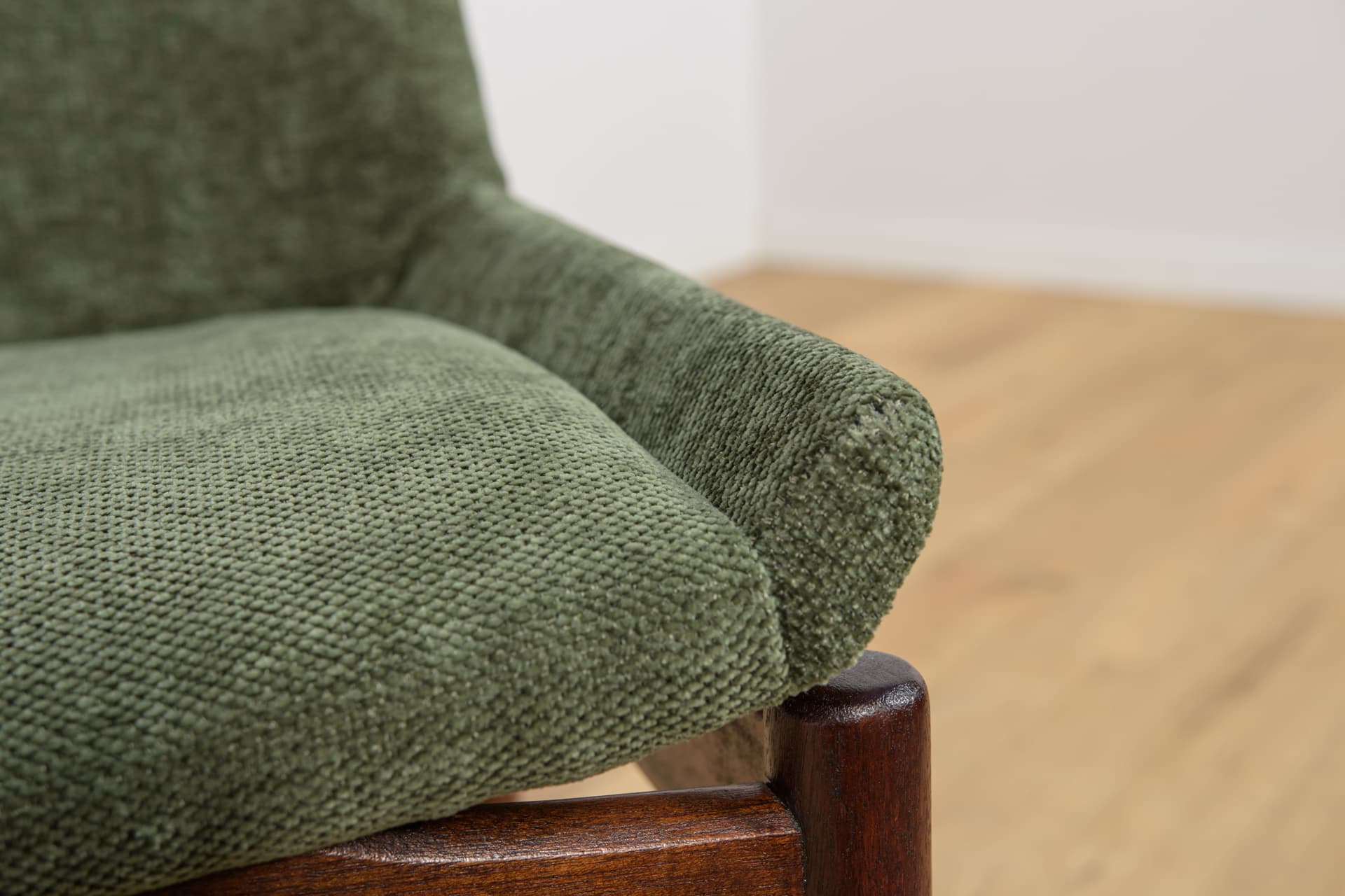 set of six chairs Hamilton, green fabric, brown teak, by R. Heritage, for Archie Shine, United Kingdom, 1960s - 365014