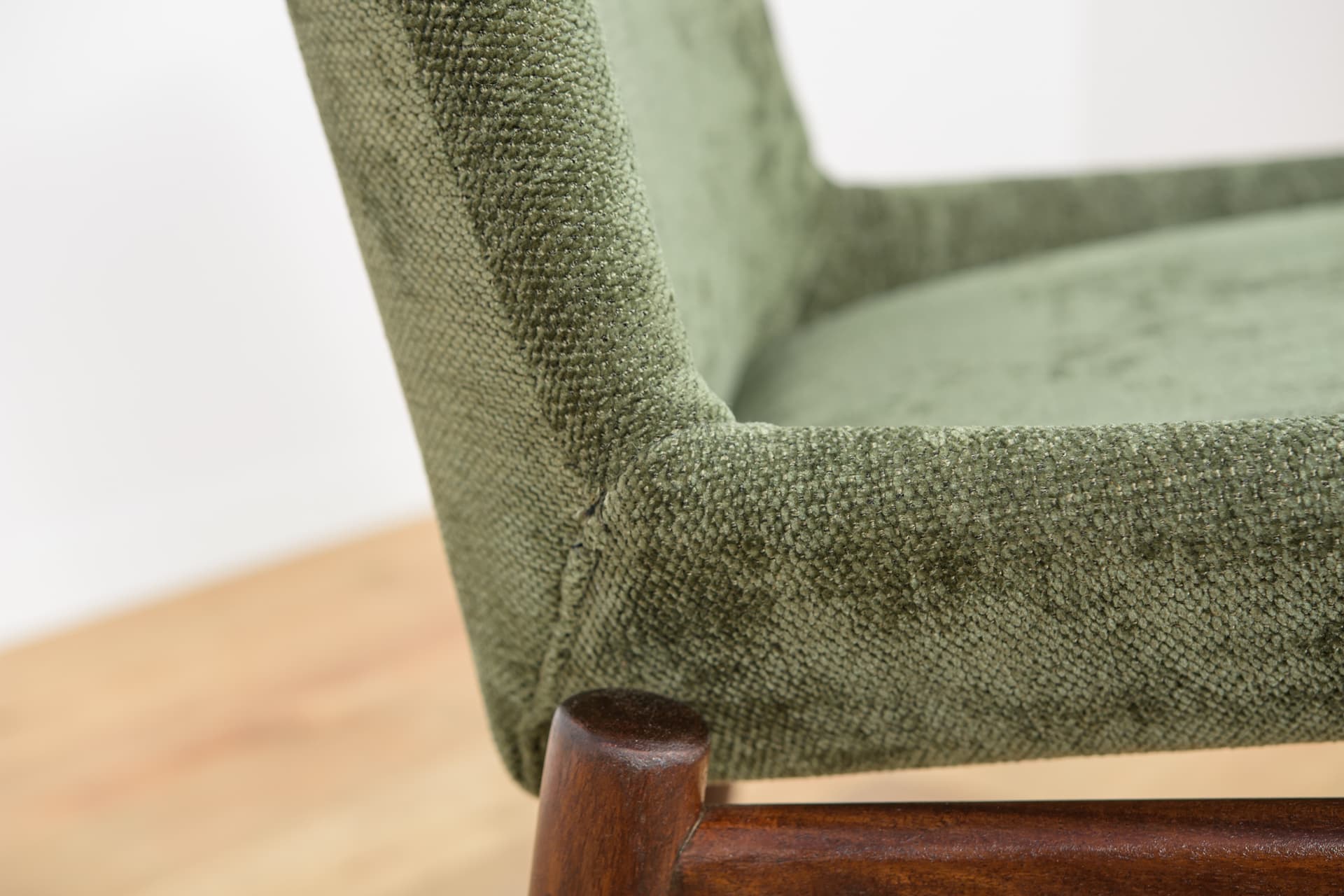 set of six chairs Hamilton, green fabric, brown teak, by R. Heritage, for Archie Shine, United Kingdom, 1960s - 365015