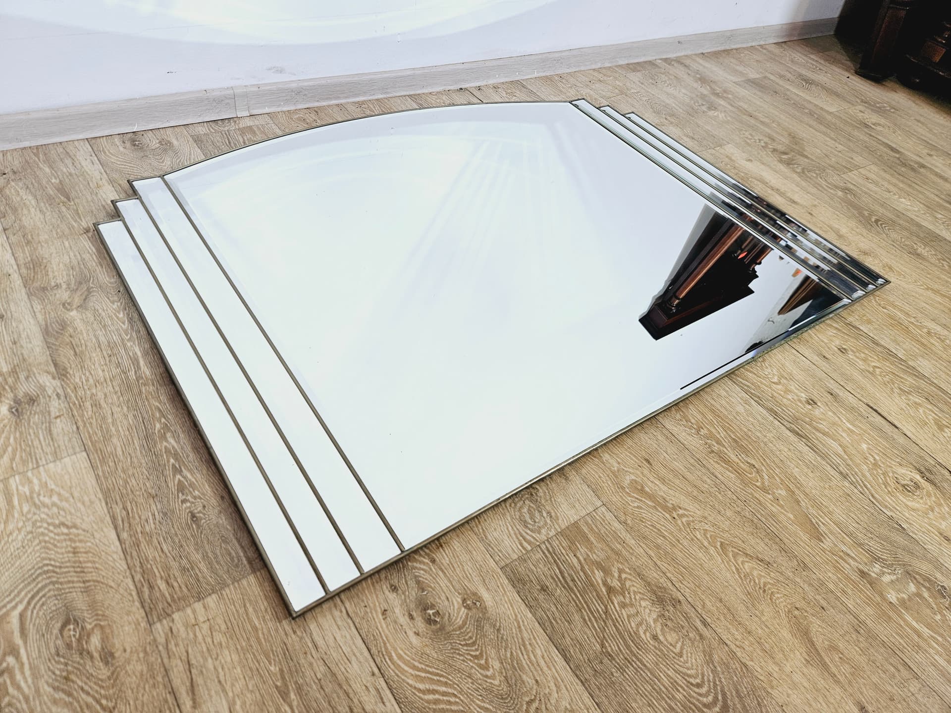 Wall mirror Art Deco, silver glass, Germany, 1980s - 365054