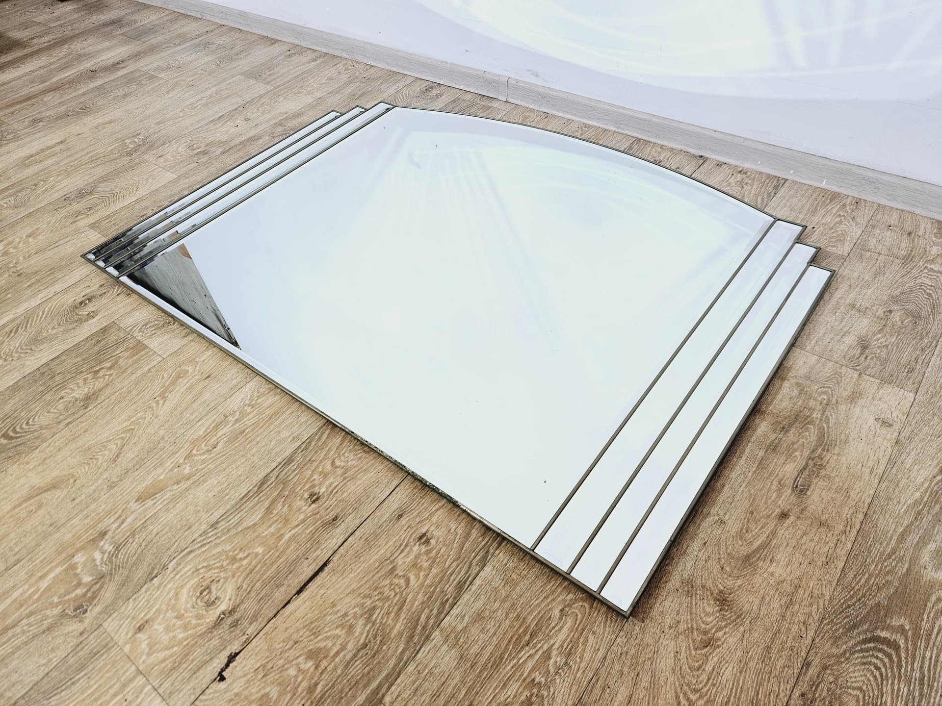 Wall mirror Art Deco, silver glass, Germany, 1980s - 365050