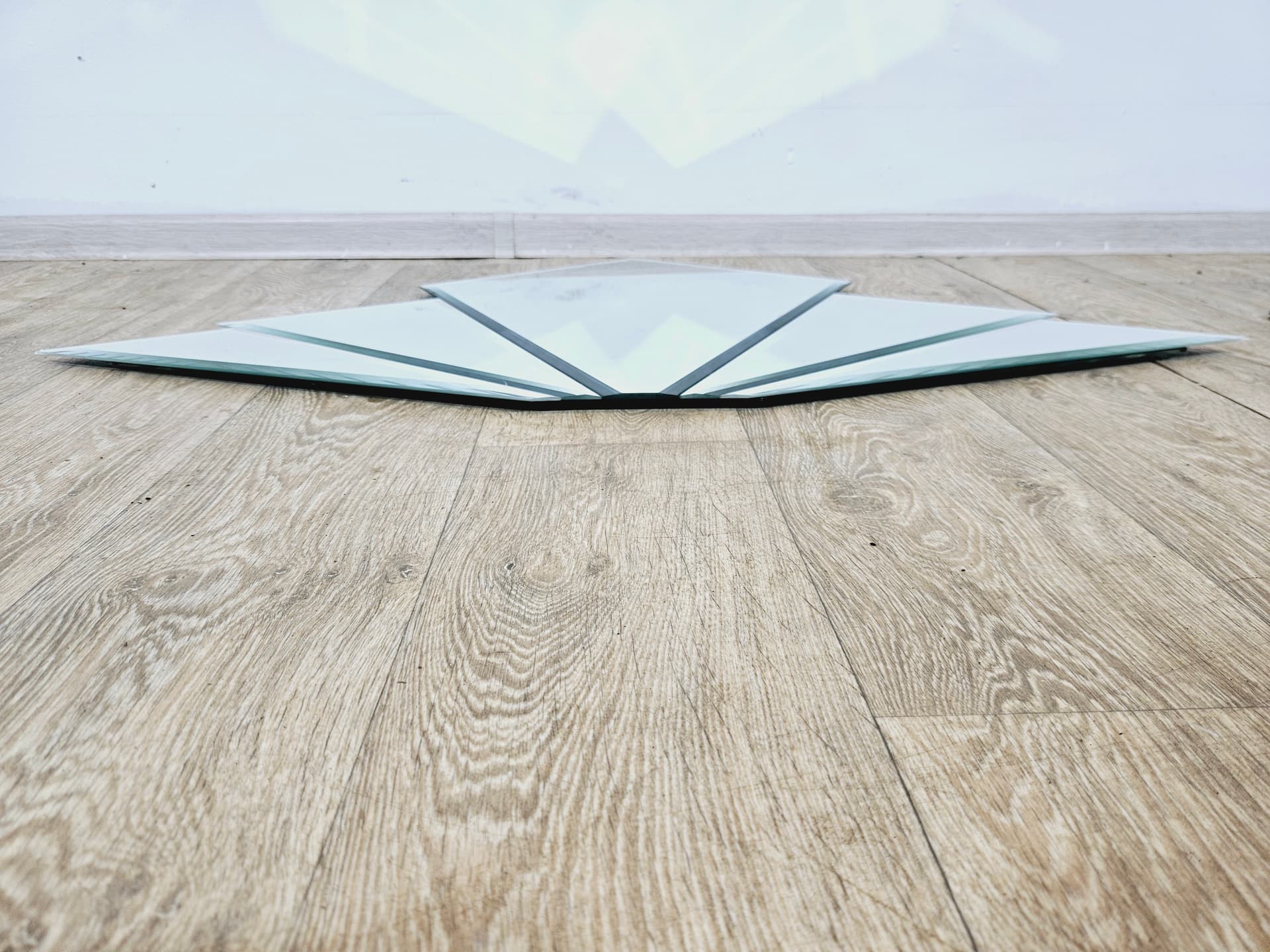 Wall mirror fan, silver glass, Germany, 1980s. - 365076