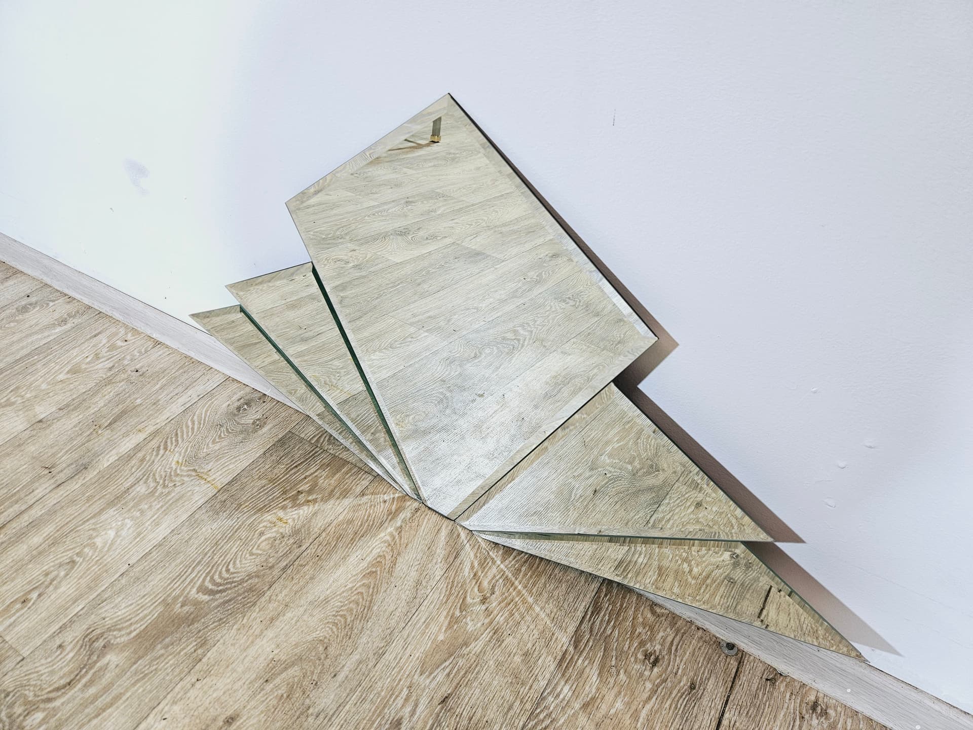 Wall mirror fan, silver glass, Germany, 1980s. - 365088