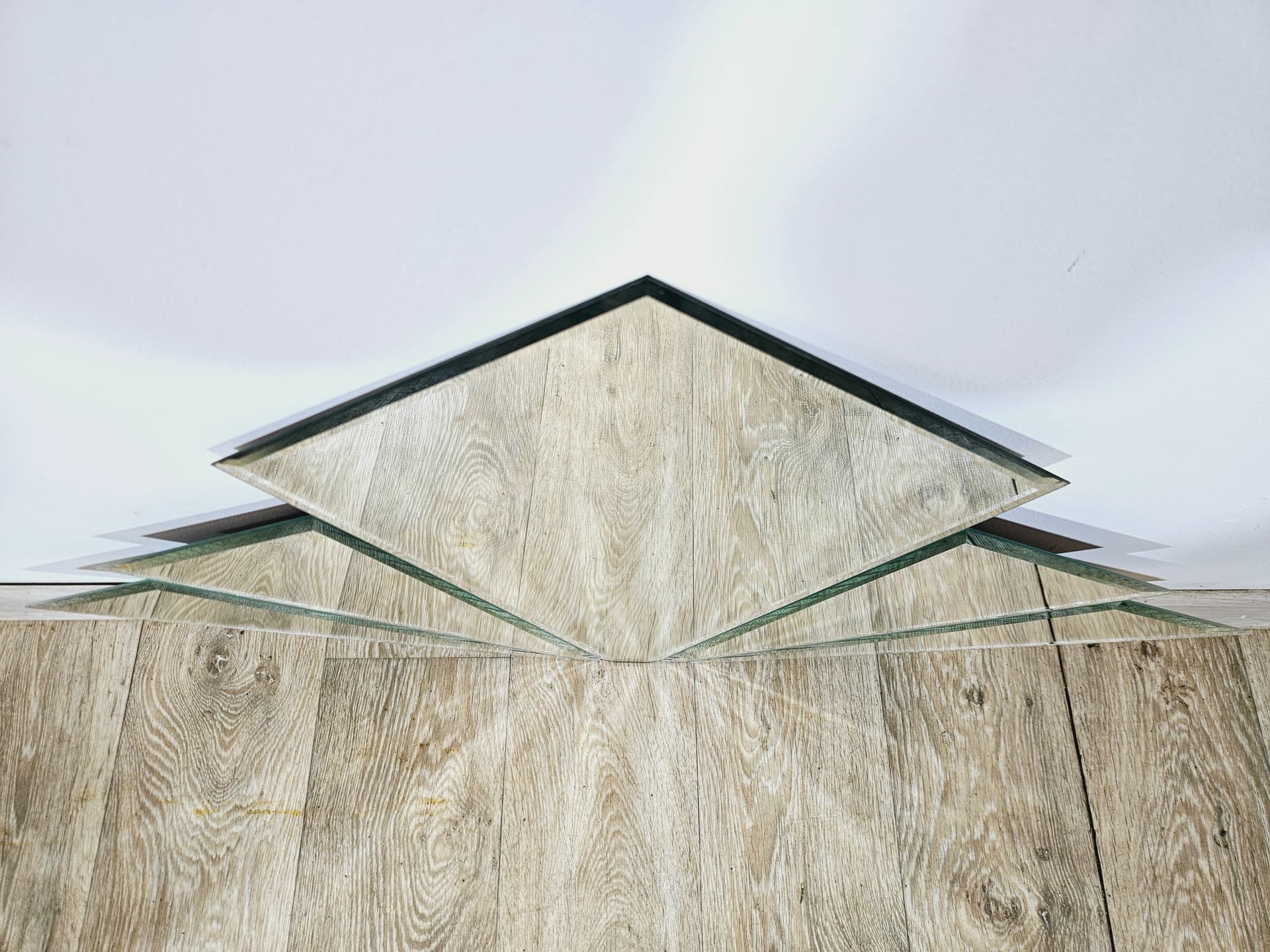 Wall mirror fan, silver glass, Germany, 1980s. - 365085
