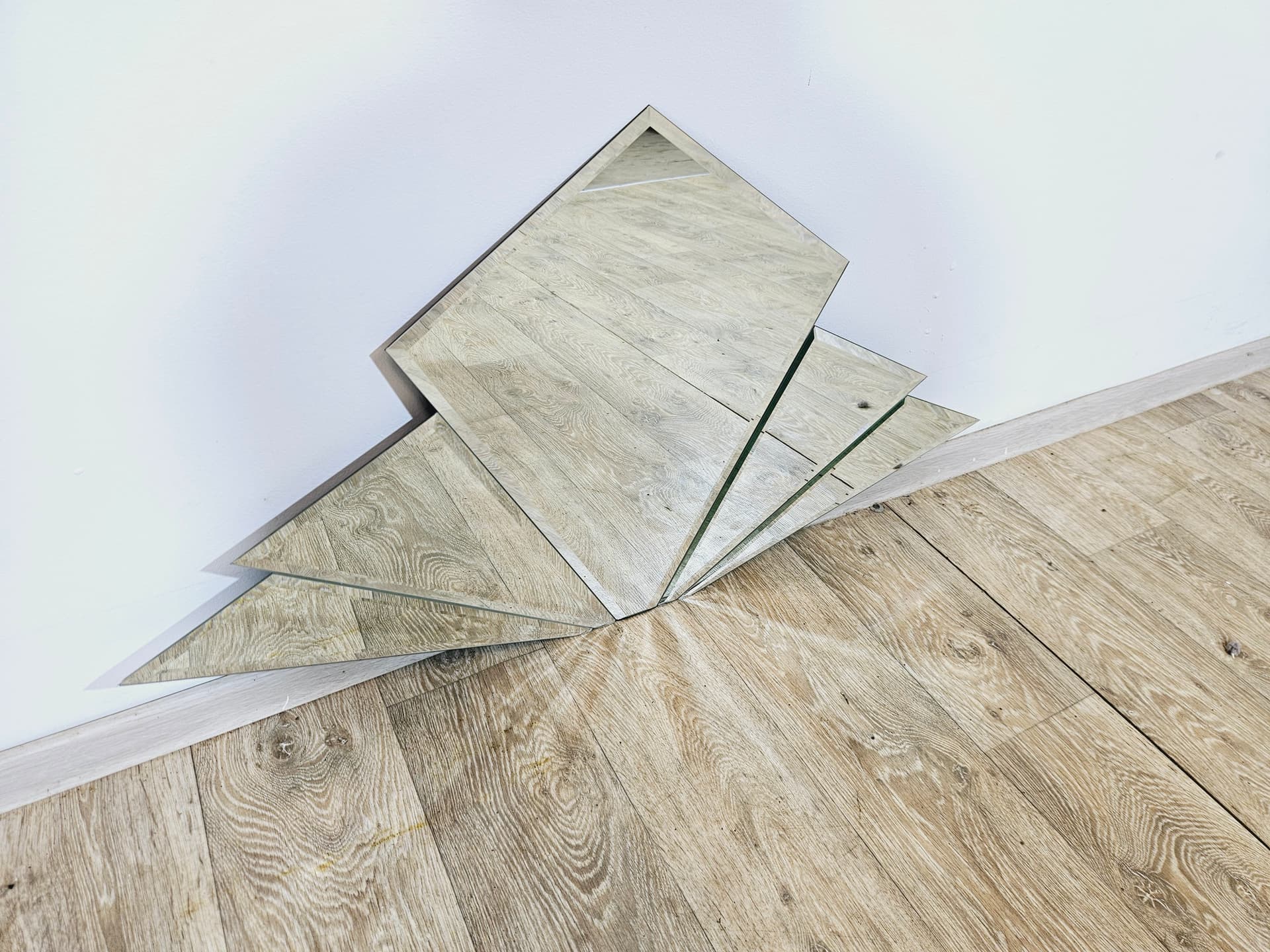 Wall mirror fan, silver glass, Germany, 1980s. - 365080
