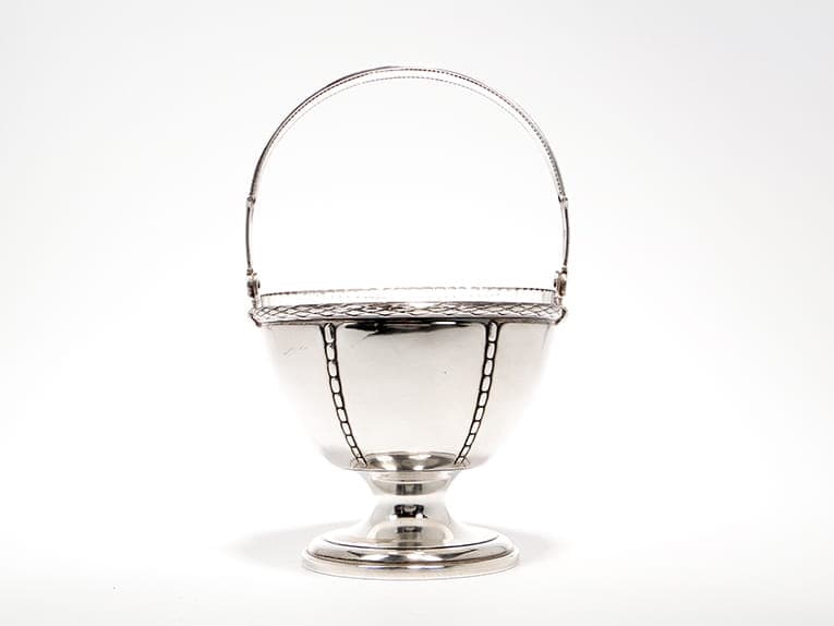 Sugar bowl, silver brass, crystal, Wilhelm Wolf, Germany, 1920s - 365100