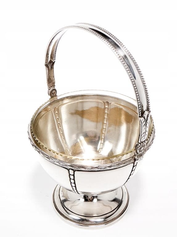 Sugar bowl, silver brass, crystal, Wilhelm Wolf, Germany, 1920s - 365094