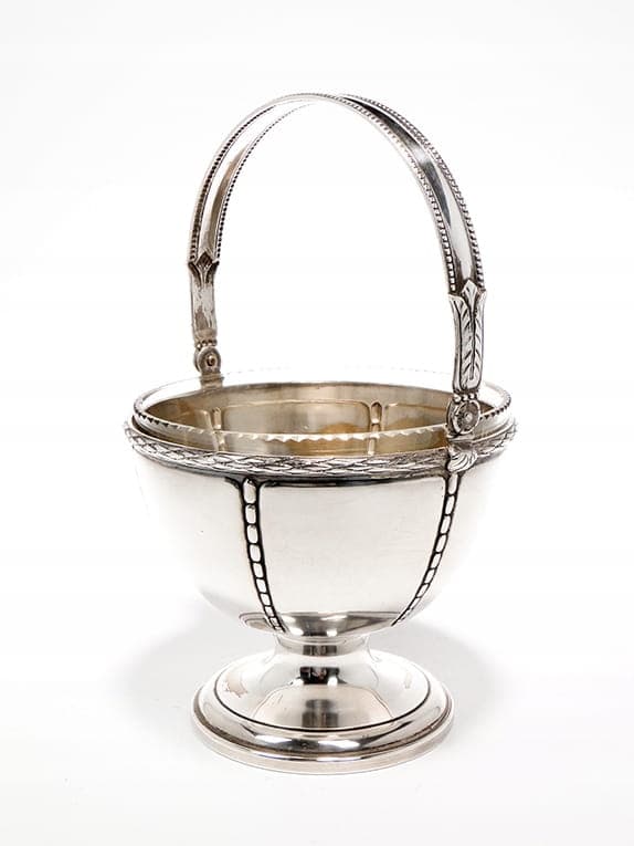 Sugar bowl, silver brass, crystal, Wilhelm Wolf, Germany, 1920s - 365093