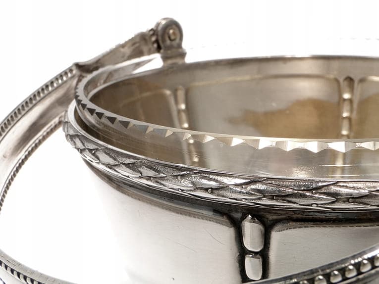 Sugar bowl, silver brass, crystal, Wilhelm Wolf, Germany, 1920s - 365097