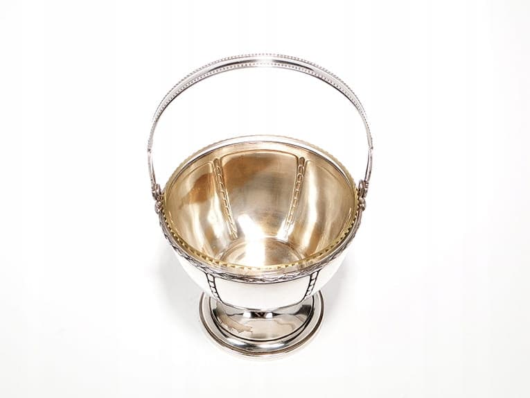 Sugar bowl, silver brass, crystal, Wilhelm Wolf, Germany, 1920s - 365092