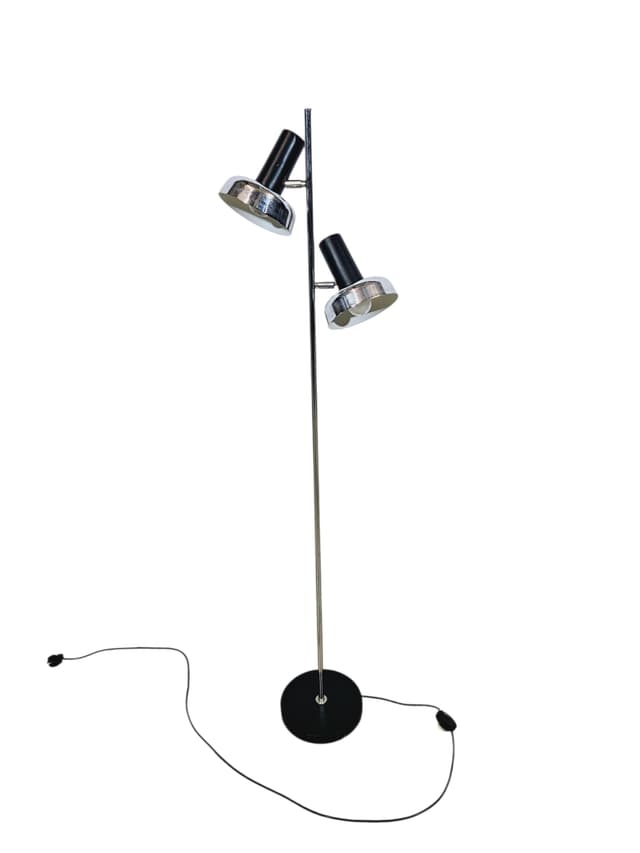 Floor lamp DBGM, silver black, chrome steel plastic, Germany, 1970s. - DIMENSION