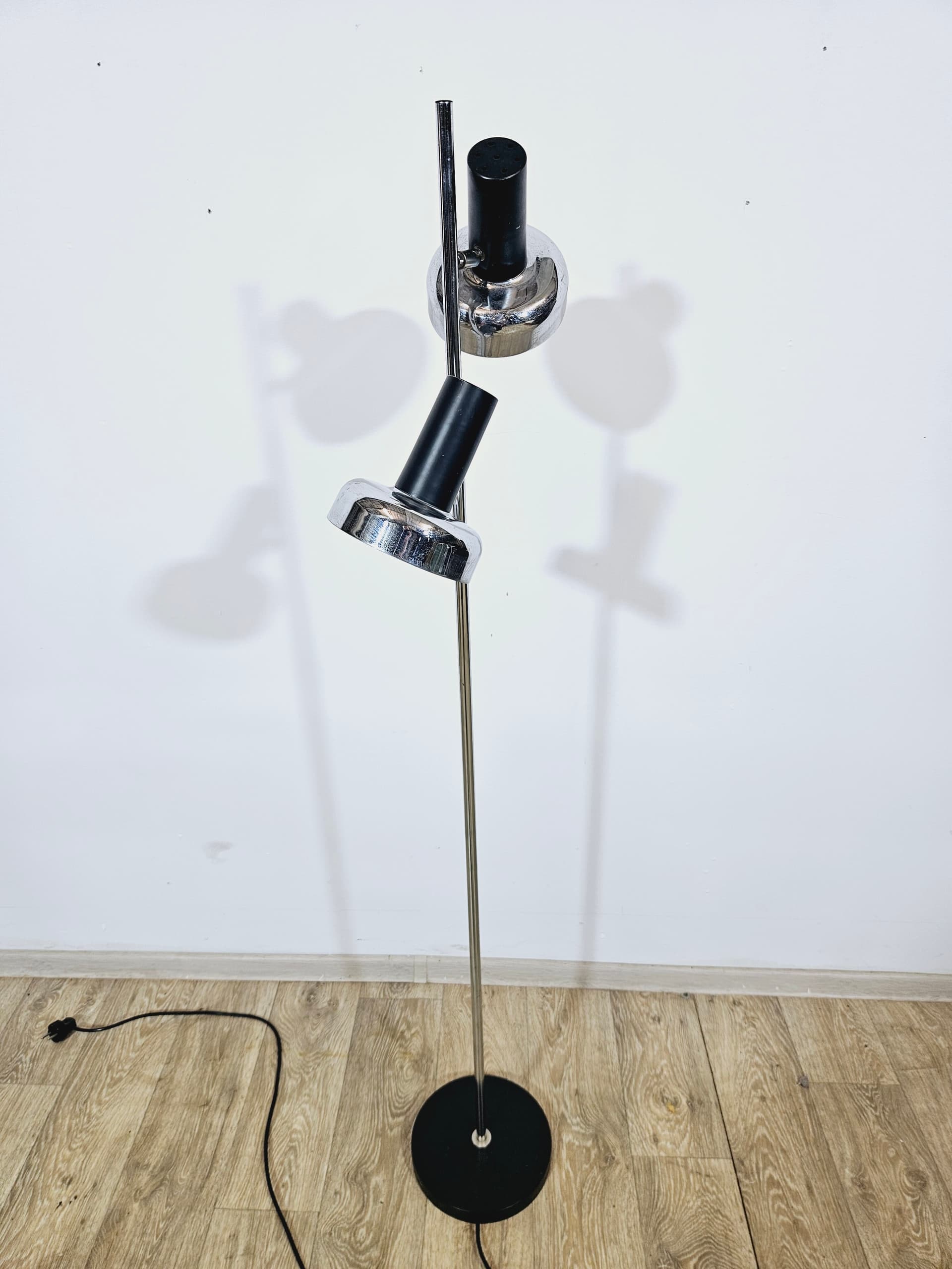 Floor lamp DBGM, silver black, chrome steel plastic, Germany, 1970s. - 365125