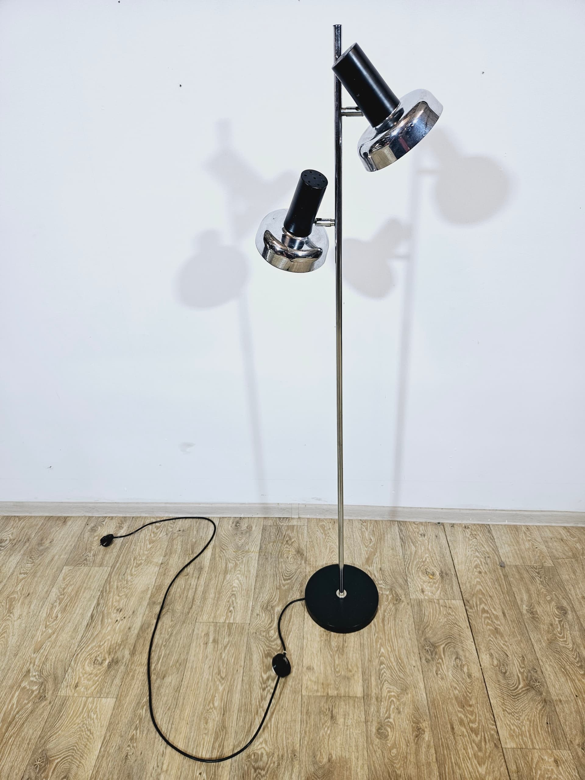 Floor lamp DBGM, silver black, chrome steel plastic, Germany, 1970s. - 365129