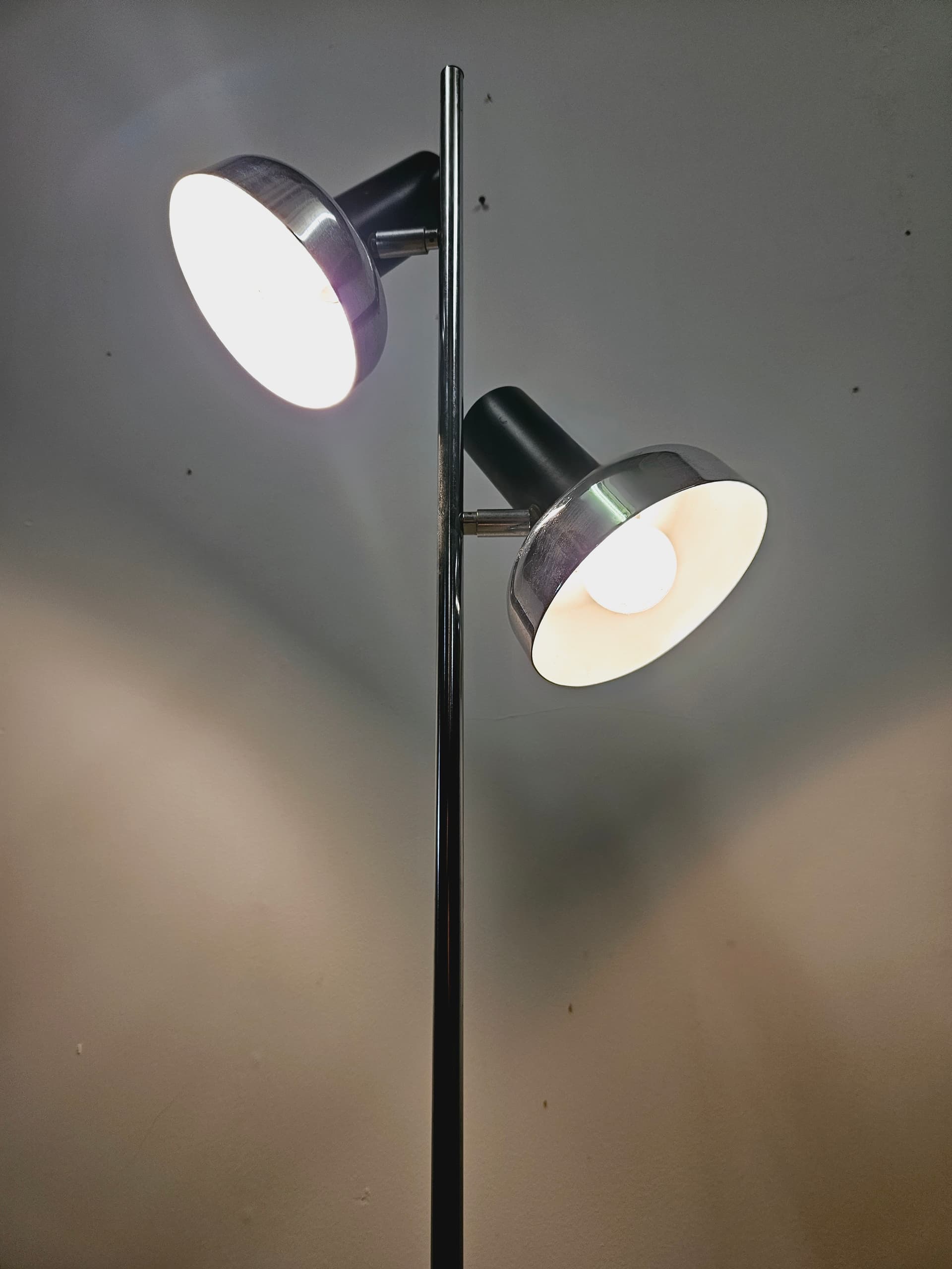 Floor lamp DBGM, silver black, chrome steel plastic, Germany, 1970s. - 365134