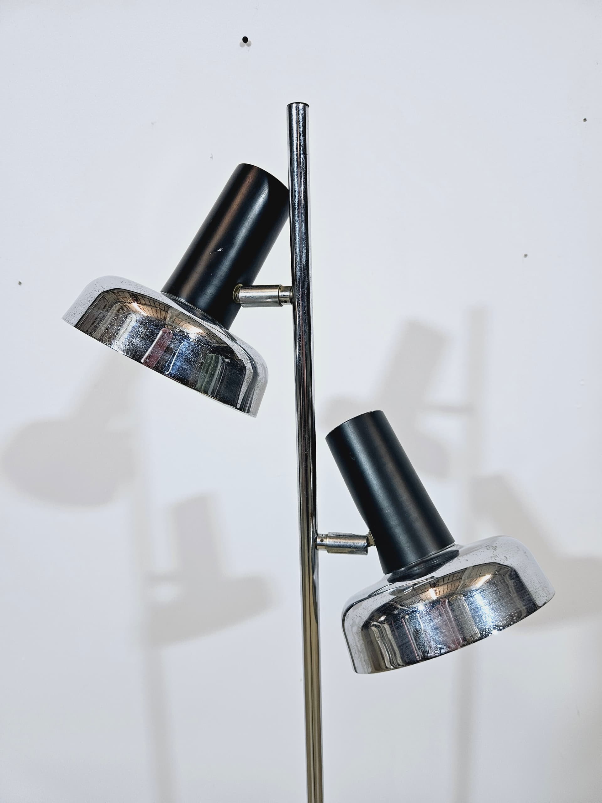 Floor lamp DBGM, silver black, chrome steel plastic, Germany, 1970s. - 365123