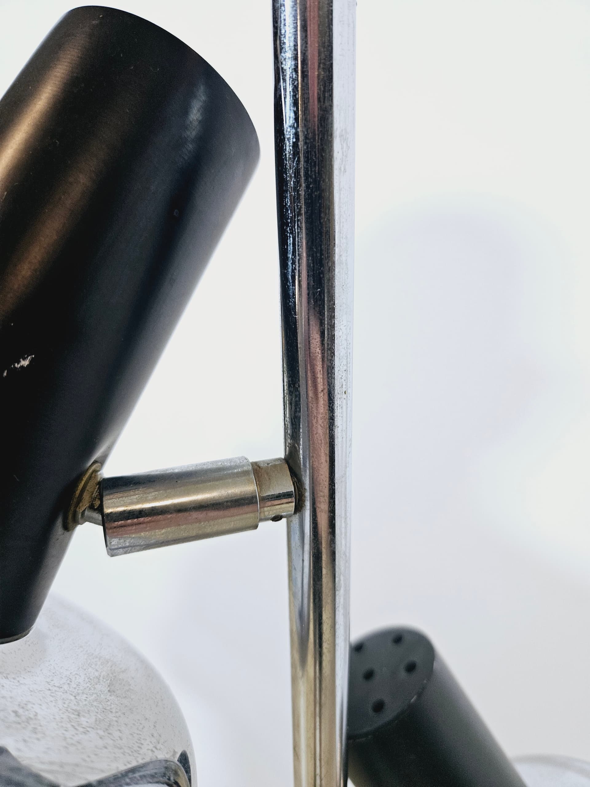 Floor lamp DBGM, silver black, chrome steel plastic, Germany, 1970s. - 365124
