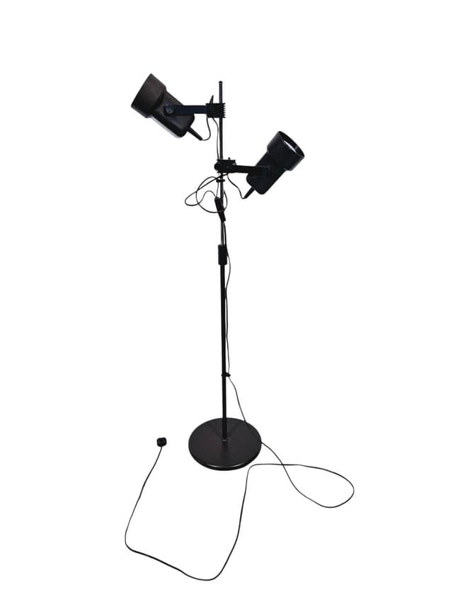 Floor lamp, black metal, Germany, 1960s. - DIMENSION
