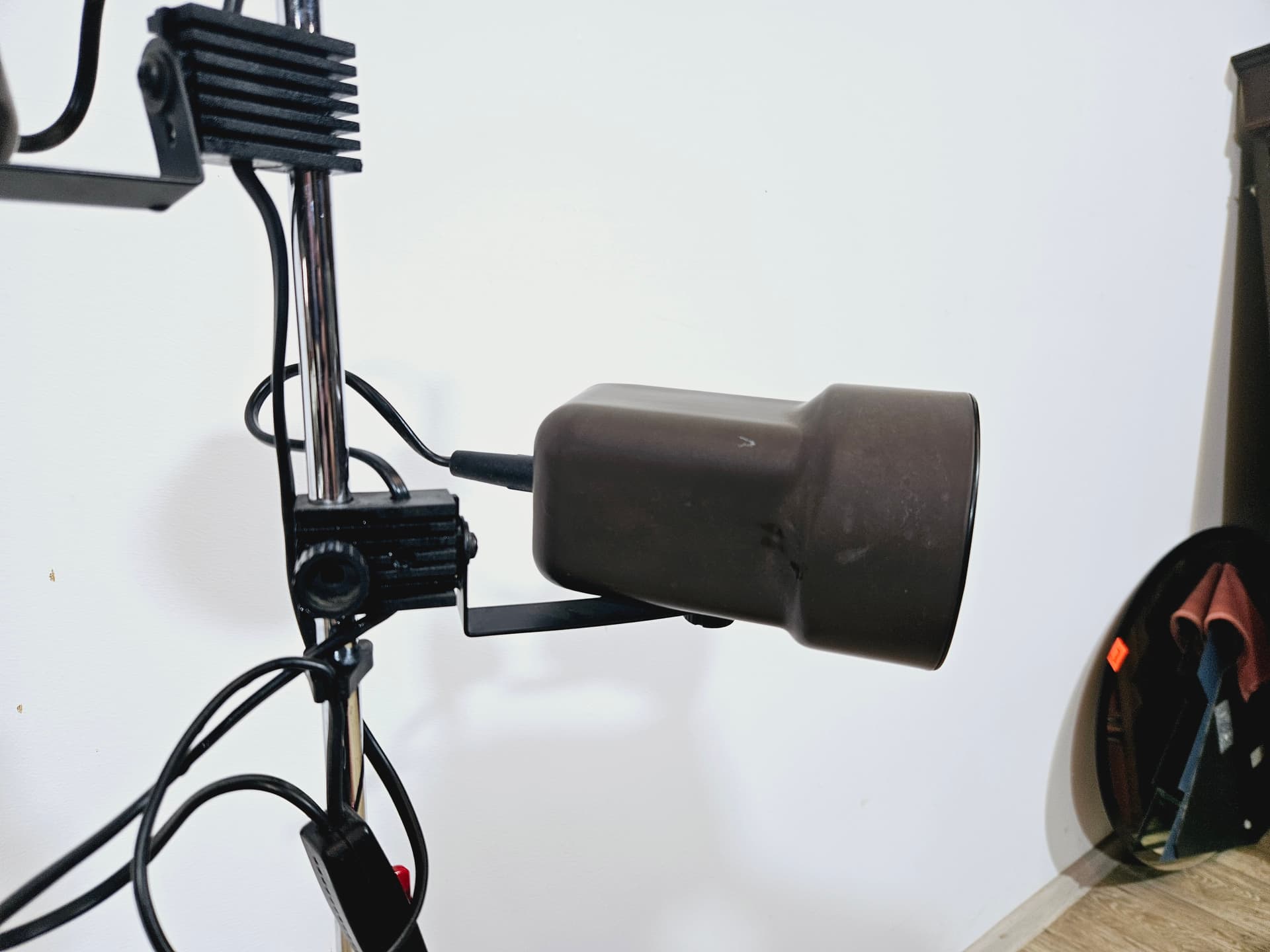 Floor lamp, black metal, Germany, 1960s. - 365142