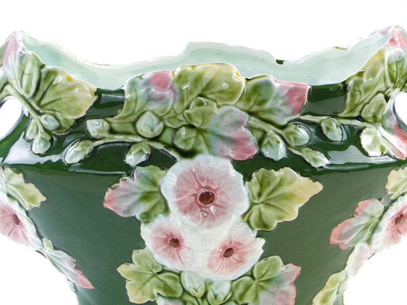Art Nouveau Jardiniere, green, ceramic, Eichwald, Germany, early 20th century - 365172