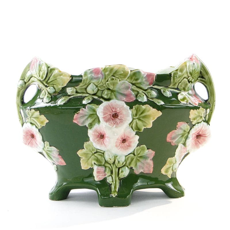 Art Nouveau Jardiniere, green, ceramic, Eichwald, Germany, early 20th century - 365167