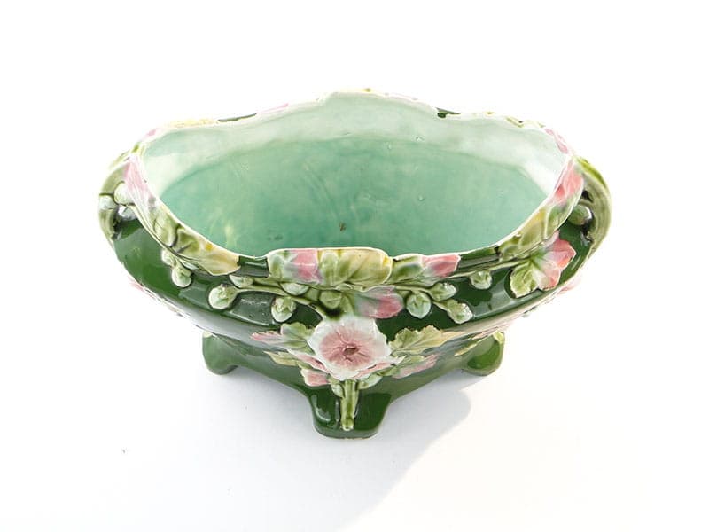 Art Nouveau Jardiniere, green, ceramic, Eichwald, Germany, early 20th century - 365166