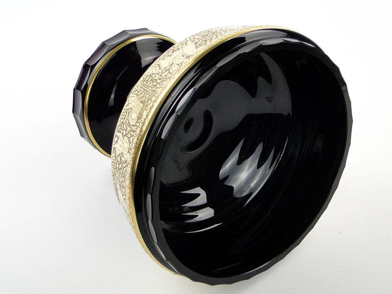 Jardiniere Art Deco, amethyst black glass, gold, by R. Wels, Moser, Czechia, 1920s - 365207