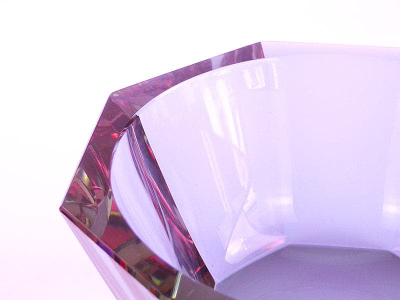 Jardiniere Art Deco, pink violet crystal, by J. Hoffmann, Czechia, 1920s - 365240