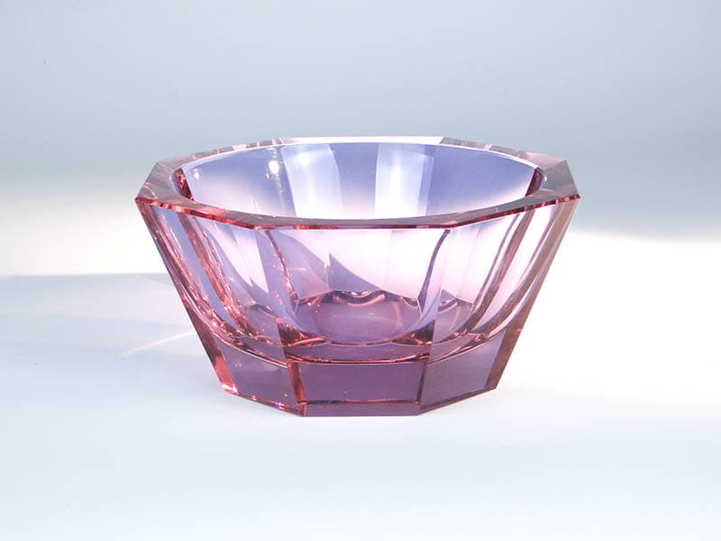 Jardiniere Art Deco, pink violet crystal, by J. Hoffmann, Czechia, 1920s - 365234