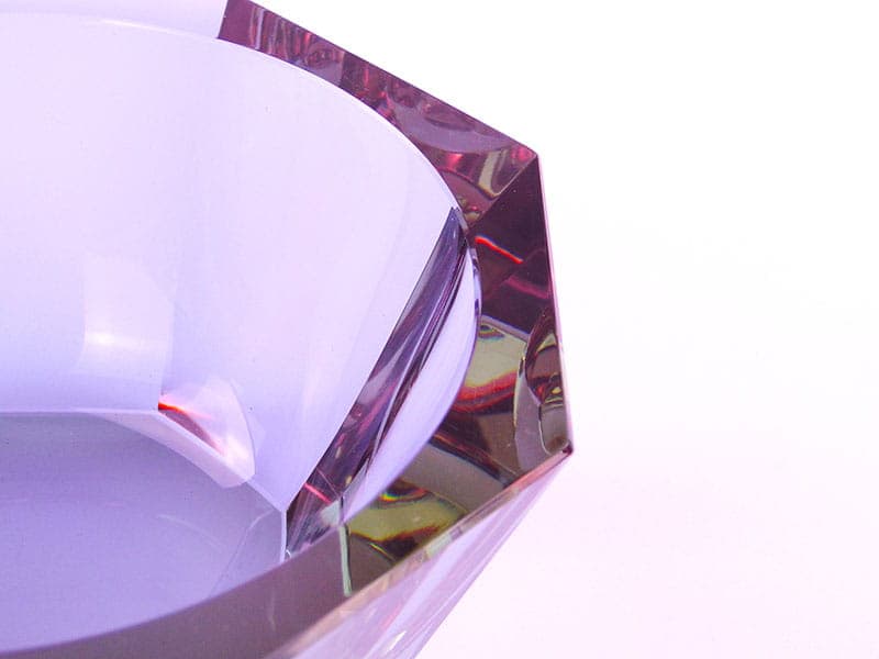 Jardiniere Art Deco, pink violet crystal, by J. Hoffmann, Czechia, 1920s - 365239