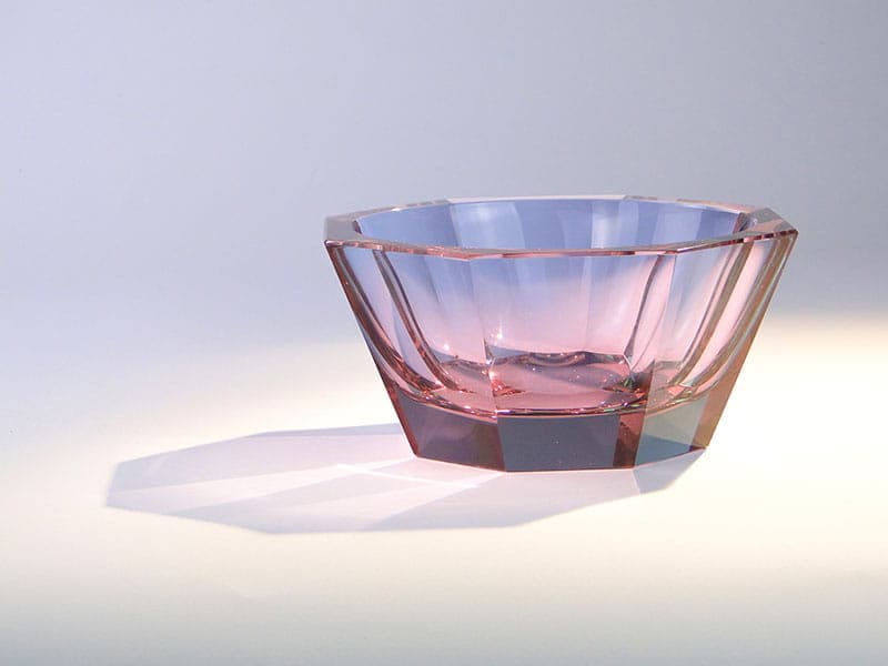 Jardiniere Art Deco, pink violet crystal, by J. Hoffmann, Czechia, 1920s - 365233