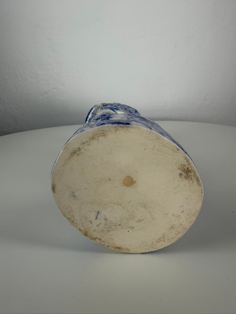 Jug Toby Jug, white blue, ceramic, Denmark, 1970s. - 365279