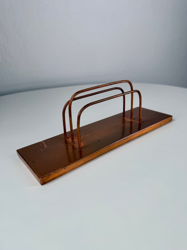 Desk Organizer, brown copper, Denmark, 1960s - 365311