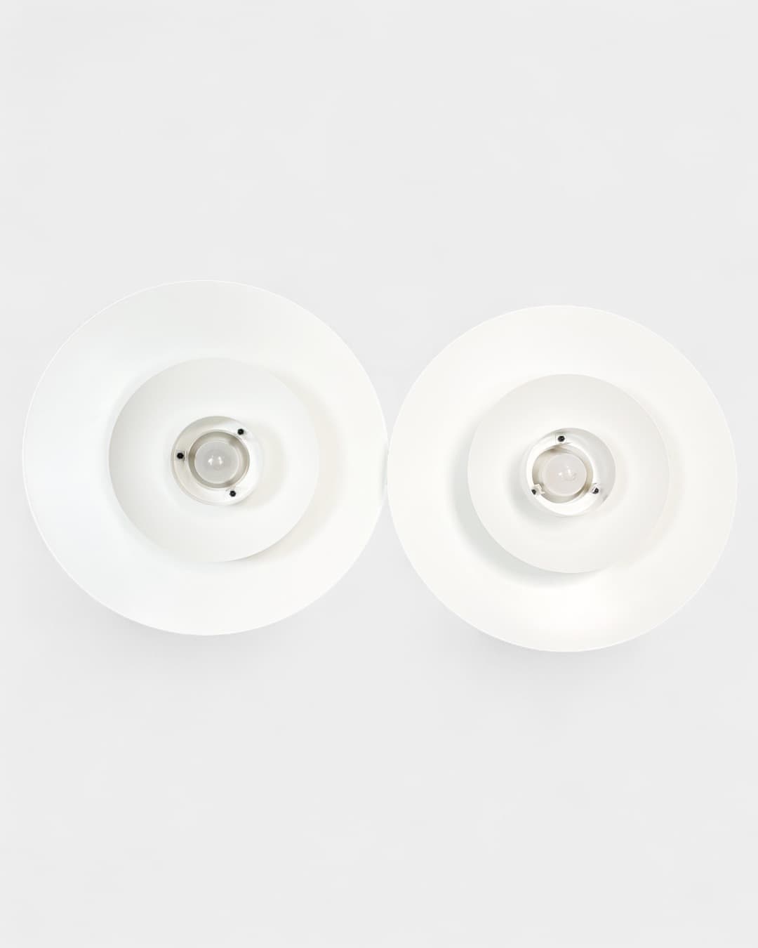 Pair of pendant lamps Laterna Danica Ø50 cm, white metal, by J. Buchwald, Nordlux, Denmark, 1970s. - 365355