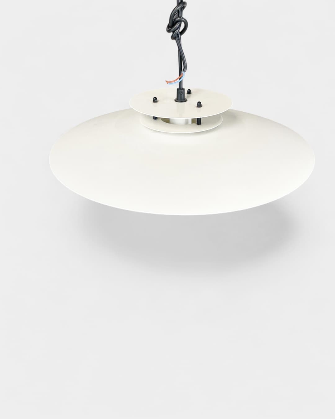 Pair of pendant lamps Laterna Danica Ø50 cm, white metal, by J. Buchwald, Nordlux, Denmark, 1970s. - 365352